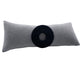 Black Polymer Clay Brooch on a grey cushion  on a white background 