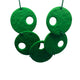 Bright Green polymer clay statement necklace on a white background