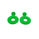 Bright Green Polymer Clay Dangle Earrings on a white background