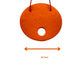 Large Orange Polymer Clay Statement necklace showing size on a white background