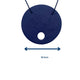 Large Navy Blue Polymer Clay Statement necklace  showing size on a white background 