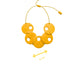 Yellow polymer clay statement necklace showing size on a white background 