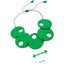 Bright Green polymer clay statement necklace showing size on a white background