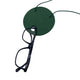 Large Dark Green Polymer Clay Statement necklace with glasses on a white background 