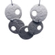 Grey polymer clay statement necklace on a white background 