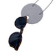 Large Grey Polymer Clay Statement necklace holding sunglasses on a white background