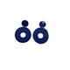 Navy Blue  Polymer Clay Dangle Earrings on a white background