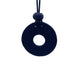 Navy Blue polymer clay statement necklace and glasses holder on a white background