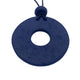 Navy Blue polymer clay statement necklace and glasses holder on a white background