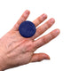 Showing someone wearing a Navy Blue Large Polymer Clay Ring on a White Background