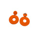 Orange Polymer Clay Dangle Earrings on a white background