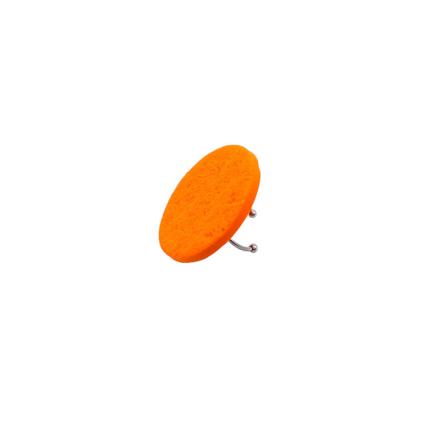 Orange Large Polymer Clay Ring against a white background