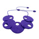 Purple polymer clay statement necklace on a white background 