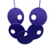 Purple polymer clay statement necklace on a white background 