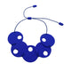 Royal Blue polymer clay statement necklace on a white background