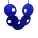 Royal Blue polymer clay statement necklace on a white background