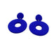 Royal  Blue  Polymer Clay Dangle Earrings on a white background