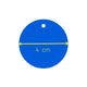 Showing width of Royal Blue disc pendant statement Christie necklace