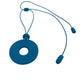 Turquoise Small Circle Necklace with hole on a white background