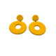 Yellow  Polymer Clay Dangle Earrings on a white background