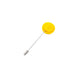 Yellow Polymer Clay Lapel Pin with stainless steel pin on a white background