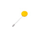 Yellow Polymer Clay Lapel Pin with stainless steel pin on a white background