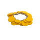 Yellow polymer clay bracelet on white background