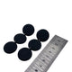 Black 3 Disc polymer Clay statement earrings with ruler to show length