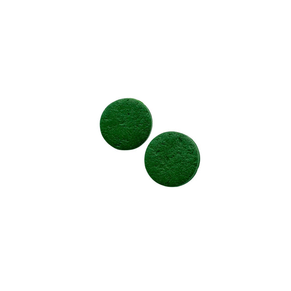 Dark Green Round polymer clay stud earrings