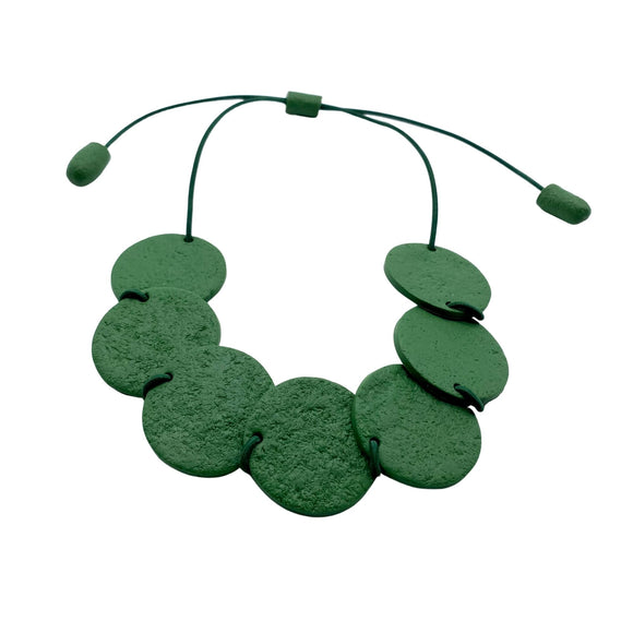 dark Green polymer clay statement necklace Cara