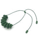 Dark Green Disc and Bead Polymer Clay statement necklace with coordinating elastic cord 