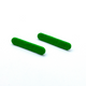 Green polymer clay long straight stud earrings. 