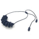 Navy Blue Disc and Bead Polymer Clay statement necklace with coordinating elastic cord 