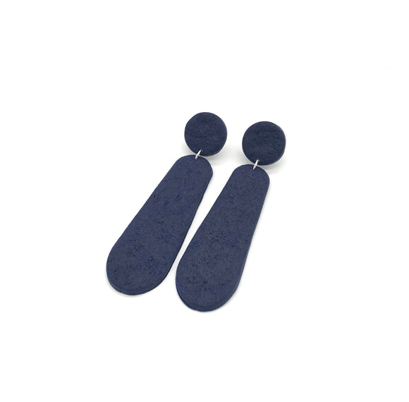 Navy Blue Polymer Clay Dangle earrings