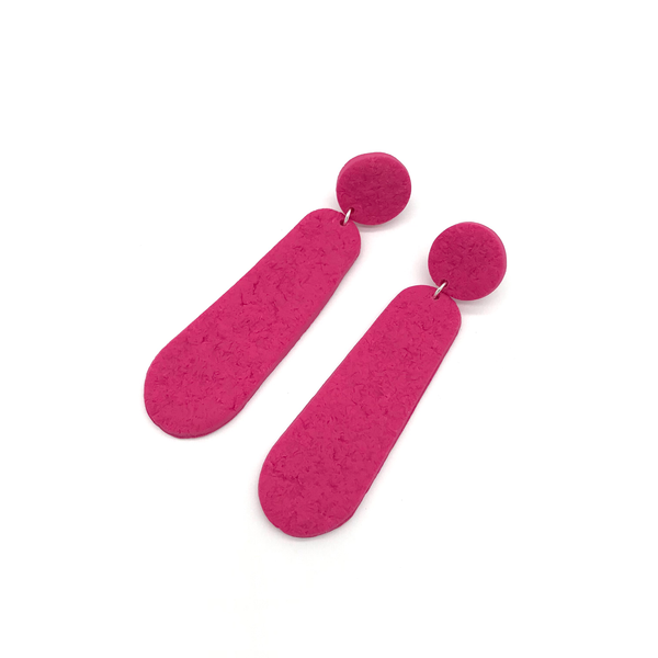 Pink polymer clay dangle earrings 