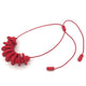 Red Disc and Bead Polymer Clay statement necklace with coordinating elastic cord