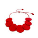 Red polymer clay statement necklace with coordinating red elastic cord