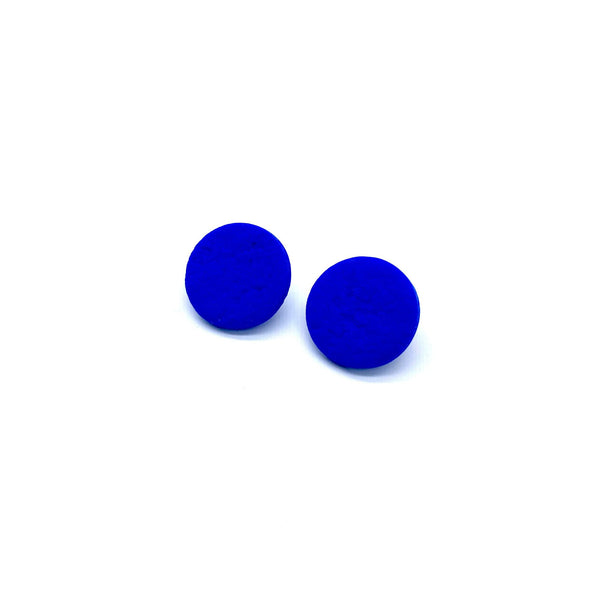 Royal Blue polymer clay round stud earrings