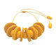 Yellow Disc and Bead Polymer Clay statement necklace with coordinating elastic cord 